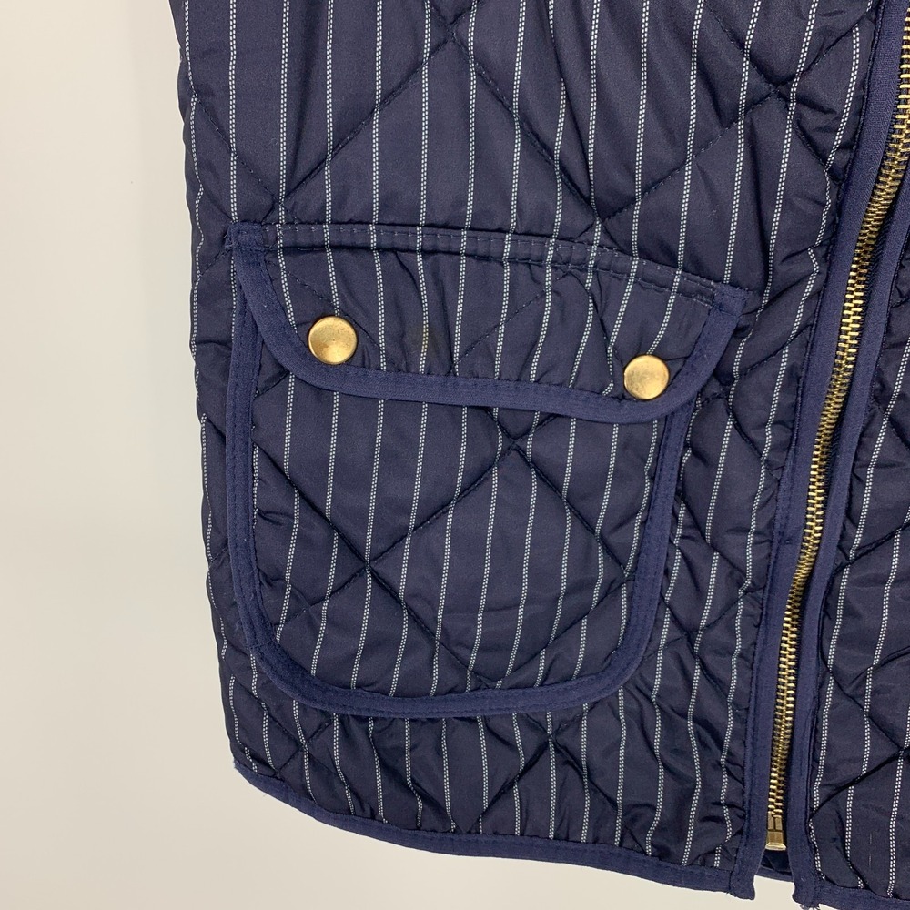 Thread & Supply Vest Womens Size Small Puffer Blue Stripe Full Zip Preppy - Picture 4 of 9